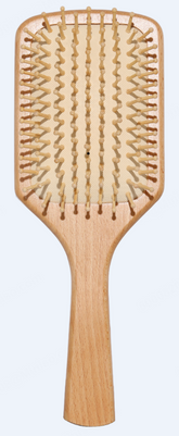 Harmony Series Large Paddle Wood-Bristled Cushion Massager Hairbrush